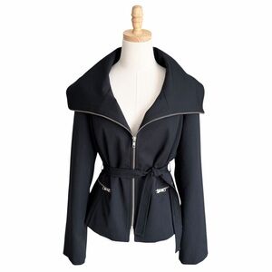 IVAN GRUNDAHL Belted Zip Up Jacket Black Size 40 EU